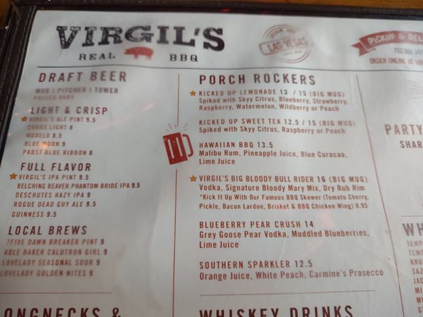 Virgil's menu (Linq Promenade)
