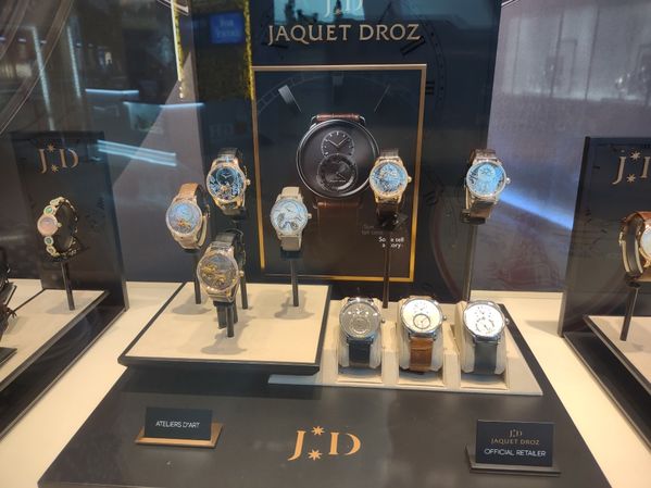 A lot of watches at the Aria gift shops
